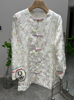 春季新款欧货潮宽松复古中式盘扣改良设计感小众衬衫女  YM24037