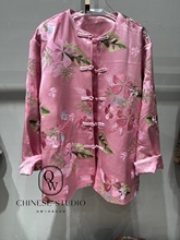 女装 中国风粉色盘扣外套女春季 新款 唐装 休闲宽松气质短上衣 新中式