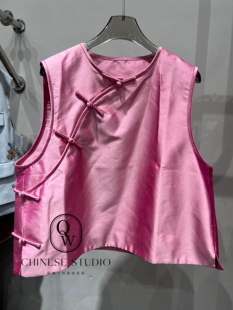 国风盘扣真丝马甲女宽松背心上衣A938 新中式 欧洲站2026春季 新品