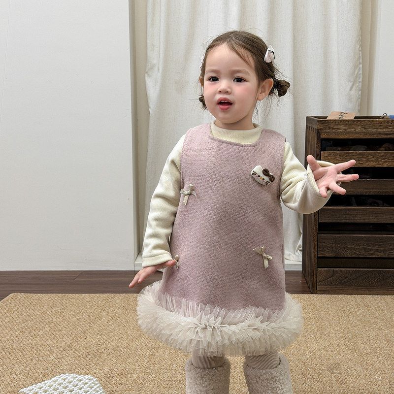 （11.19新款上新）女童冬季2025新款宝宝洋气连衣裙儿童可爱裙子