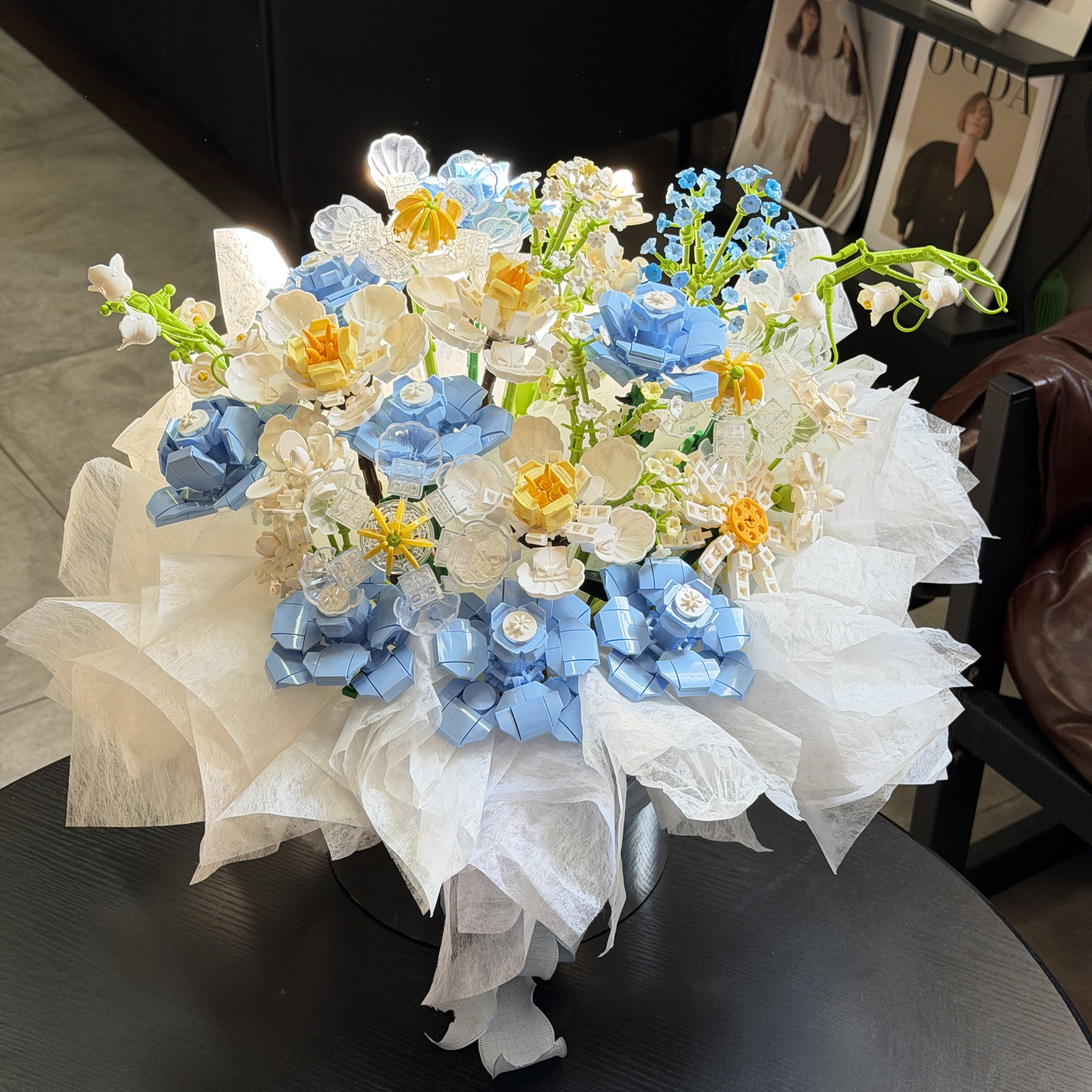 玫瑰积木永生花束套装礼物一整套生日手工diy拼装材料包女生闺蜜