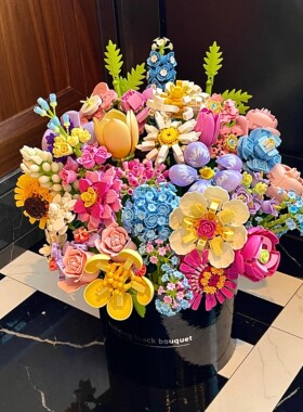 母亲节整套玫瑰拼装积木永生花束送妈妈礼物生日女孩手工diy女生