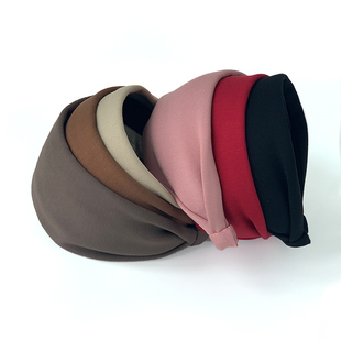 暮原创超宽边纯色薄款大发箍黑色布艺简约百搭发卡饰优雅知性头箍