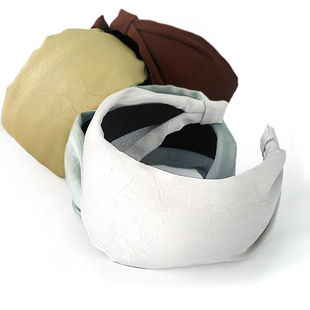 暮国风古典色丝绸暗纹宽边薄发箍 原创手缝修饰脸型轻奢秀雅发饰