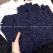 售完无补 花纱蜜熊圆领套头宽松长袖 针织衫 特 女士毛衣 980