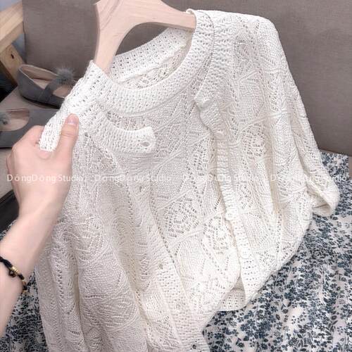 爆单啦～/奶白花田/女士针织衫套装背心开衫【衣长57胸围110】365