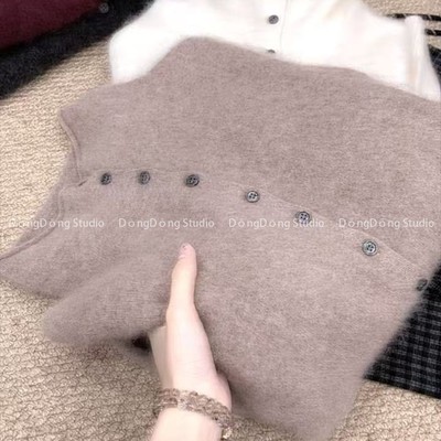 售完无补！【高领拉绒开衫】全毛纯色宽松长袖针织毛衣外套 5523