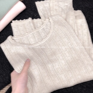 温柔蕾丝 衣长57胸围96 亲肤感 蕾丝针织韩系女 85419 26新款