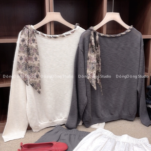 衣长56胸围108 巨洋气 9076 针织衫 时尚 油画少女 女士长袖