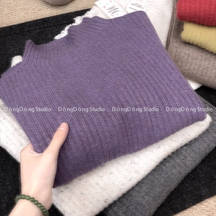 特！人手三条！[高领全毛2号]无缝点子纱宽松长袖毛衣打底衫 6610