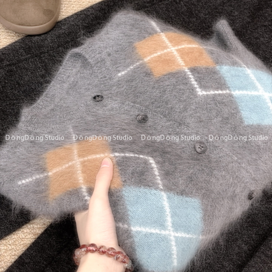 必入！菱格大角羊拉绒！圆领提花宽松长袖针织开衫毛衣外套 7171,女装/女士精品,毛针织衫,淘宝优惠券,粉丝福利购,淘宝优惠卷