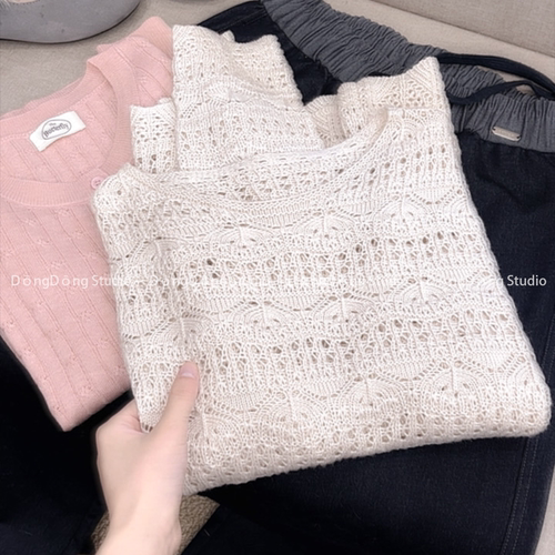 一眼爱！/维也纳/女士针织衫时尚百搭长袖【衣长60胸围100】3651