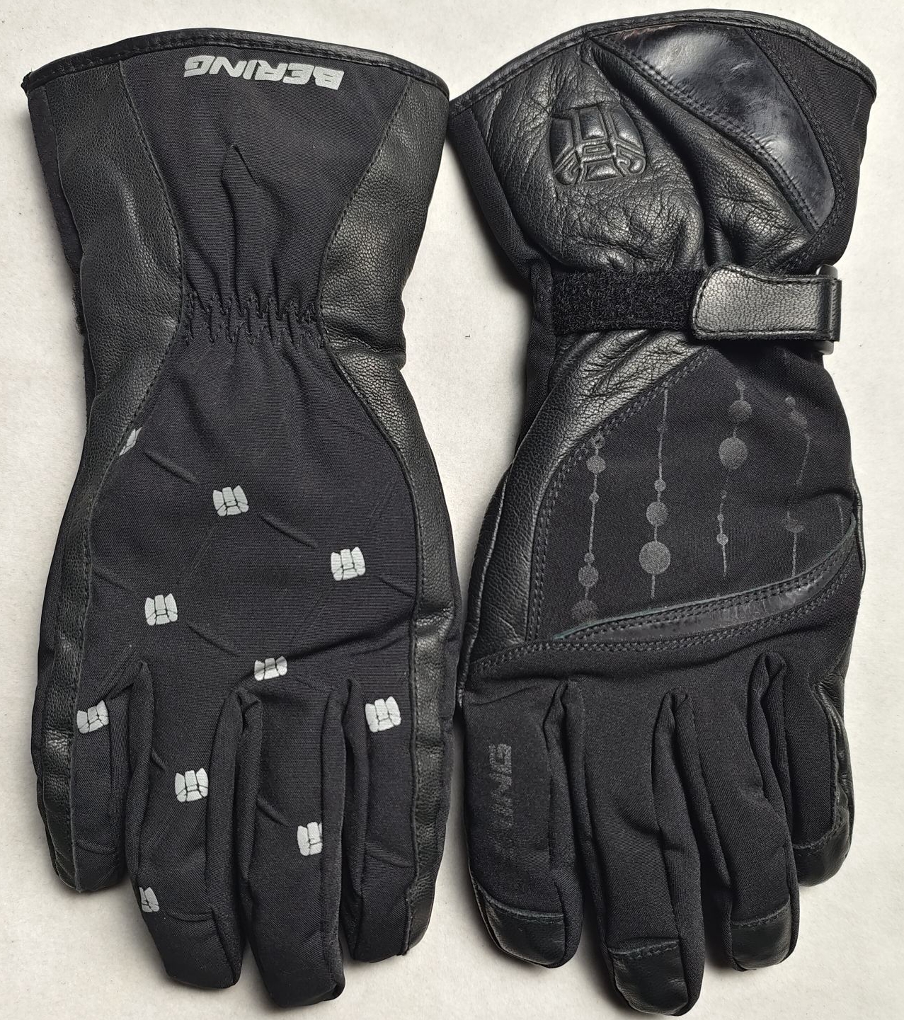 法国BERING 白熊 女款冬季摩托车防风防水保温骑行手套真皮加厚