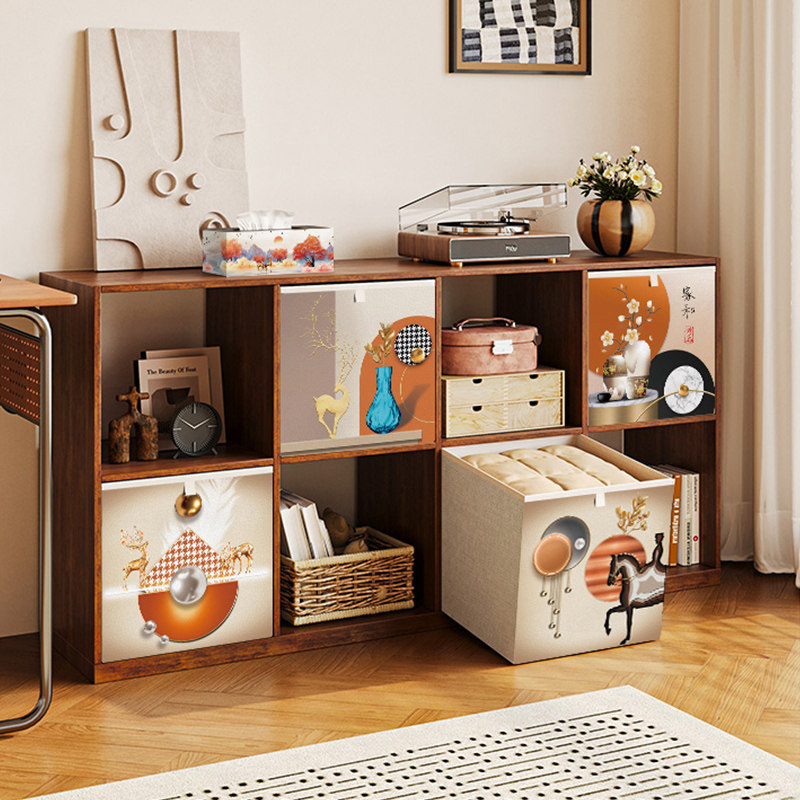 新中式衣服收纳箱卡莱克格子柜布艺抽屉折叠收纳筐家用储物整理盒,收纳整理,收纳箱,淘宝优惠券,粉丝福利购,淘宝优惠卷