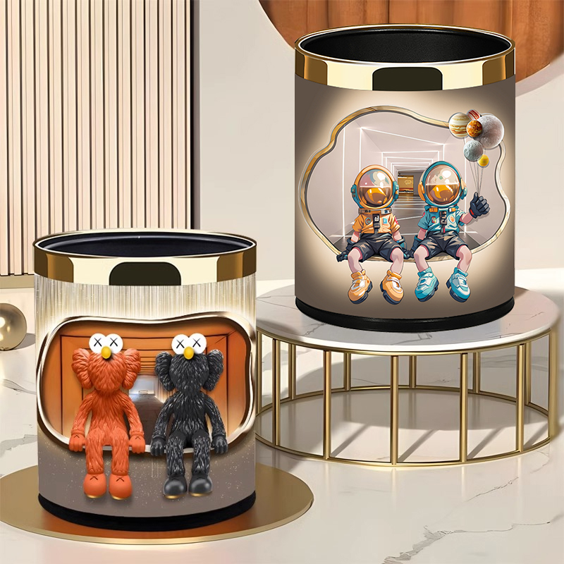 KAWS皮革双层垃圾桶无盖11升