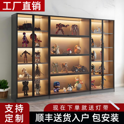 玻璃门展示柜产品陈列收纳家用玩具公仔模型手办积木摆件书柜酒柜