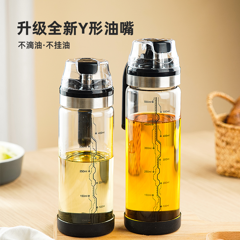 資順自動開合高硼硅玻璃防漏油壺