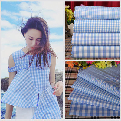 连衣裙薄款纯棉色织朝阳相间