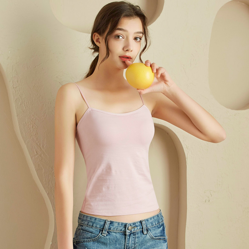 外穿美背长吊带背心式一体文胸少女内搭聚拢上托防下垂防震内衣棉