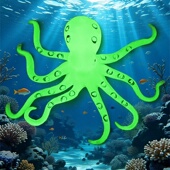 软胶仿真章鱼夜光蓝环八爪鱼超亮发光幼儿园儿童玩具海洋动物模型