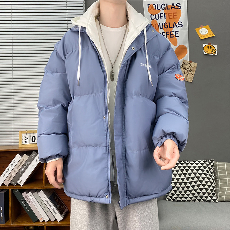 大货到仓！2022港风情侣棉衣男女假两件连帽棉服WT08 p75图片