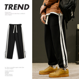 2025男士秋季冬季新款条纹个性化创意百搭休闲长裤，男装休闲裤，星座1508