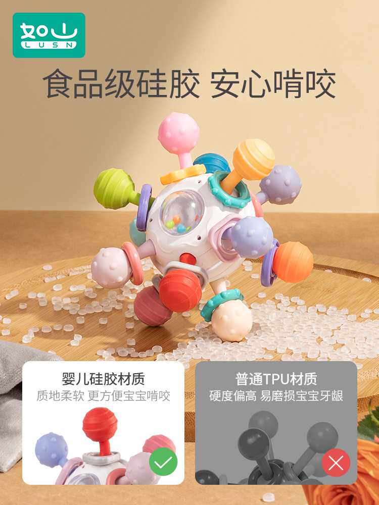 如山婴儿手摇铃玩具0-1岁宝宝抓握训练可咬牙胶益智早教3-6两个月属于什么档次？