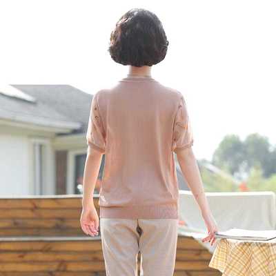 【呼呼专享】妈妈夏装洋气大码中老年女装夏季短袖t恤气质上衣服