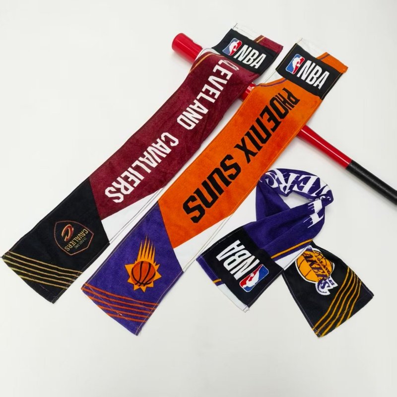 球迷NBA系列全棉运动巾长条挂脖毛巾学生打球跑步擦汗腕巾吸汗