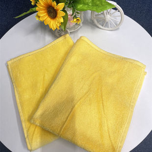 外贸出口纯棉纯色割绒线圈吸水黄色地巾地垫大毛巾微瑕