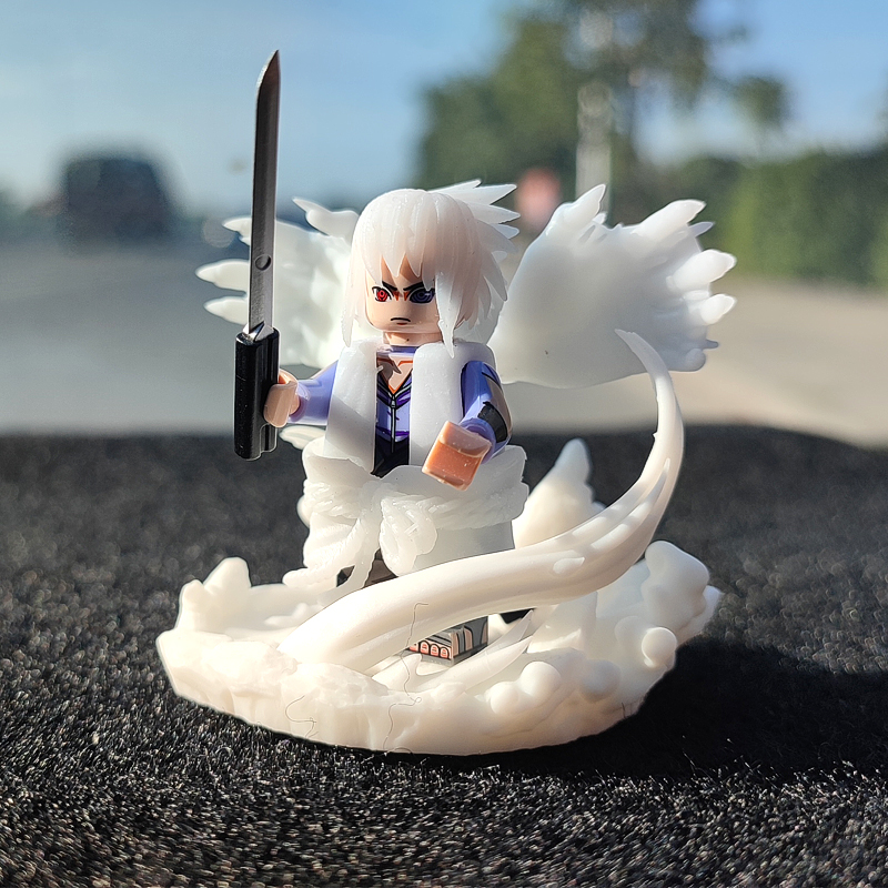 兼容忍者第三方人仔咒印宇智波佐助3D打印白模积木玩具拼插配件