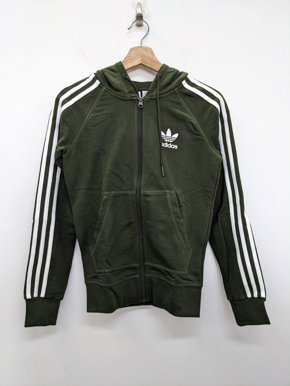 ADIDAS/三叶草 女子大童中小学生运动拉链连帽外套 DP9040