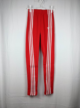 三叶草 adidas originals TRACK PANTS 女子紅色運動長褲 DH2716
