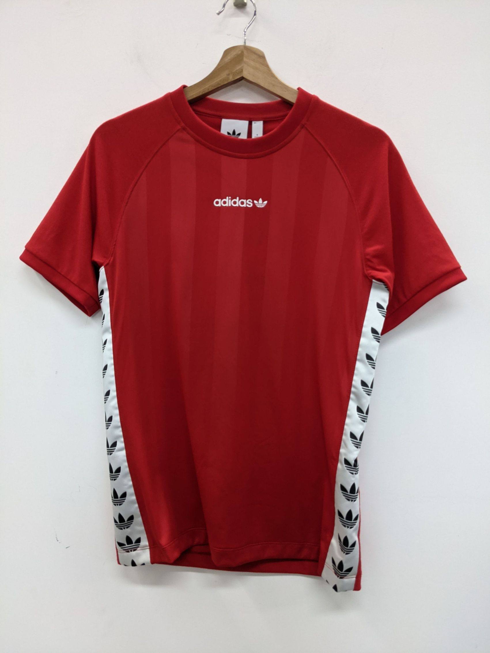 三叶草 adidas TAPE TEE 男子女子情侣款休闲复古串标短袖 DS9970