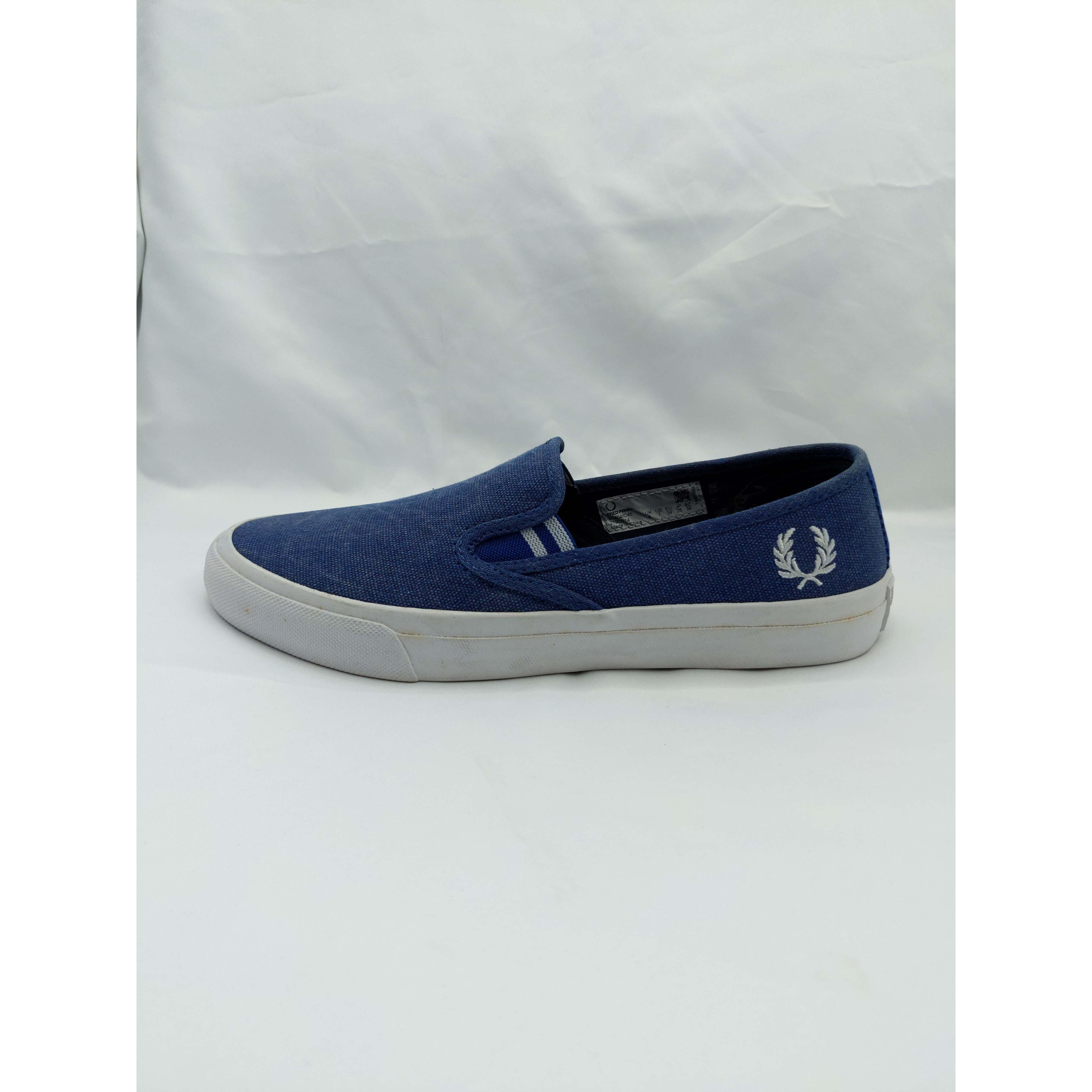 绝版 正品 FRED PERRY 男子英伦复古帆布休闲鞋一脚蹬 B7404/C45