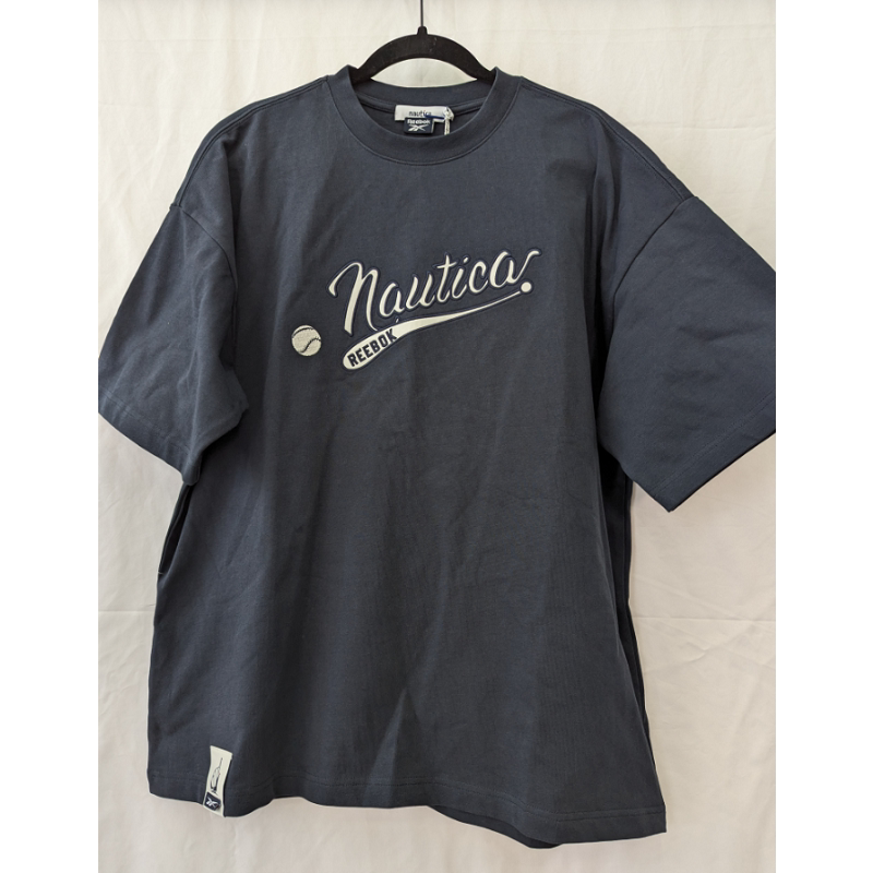 NAUTICA x Reebok 高端联名 正品 孤品  男子复古棒球美式短袖T恤