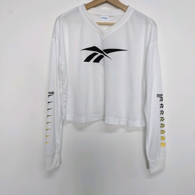 Reebok Classics CL V P CROPPED LONGSLEEVE 女子串标T恤 EB4257