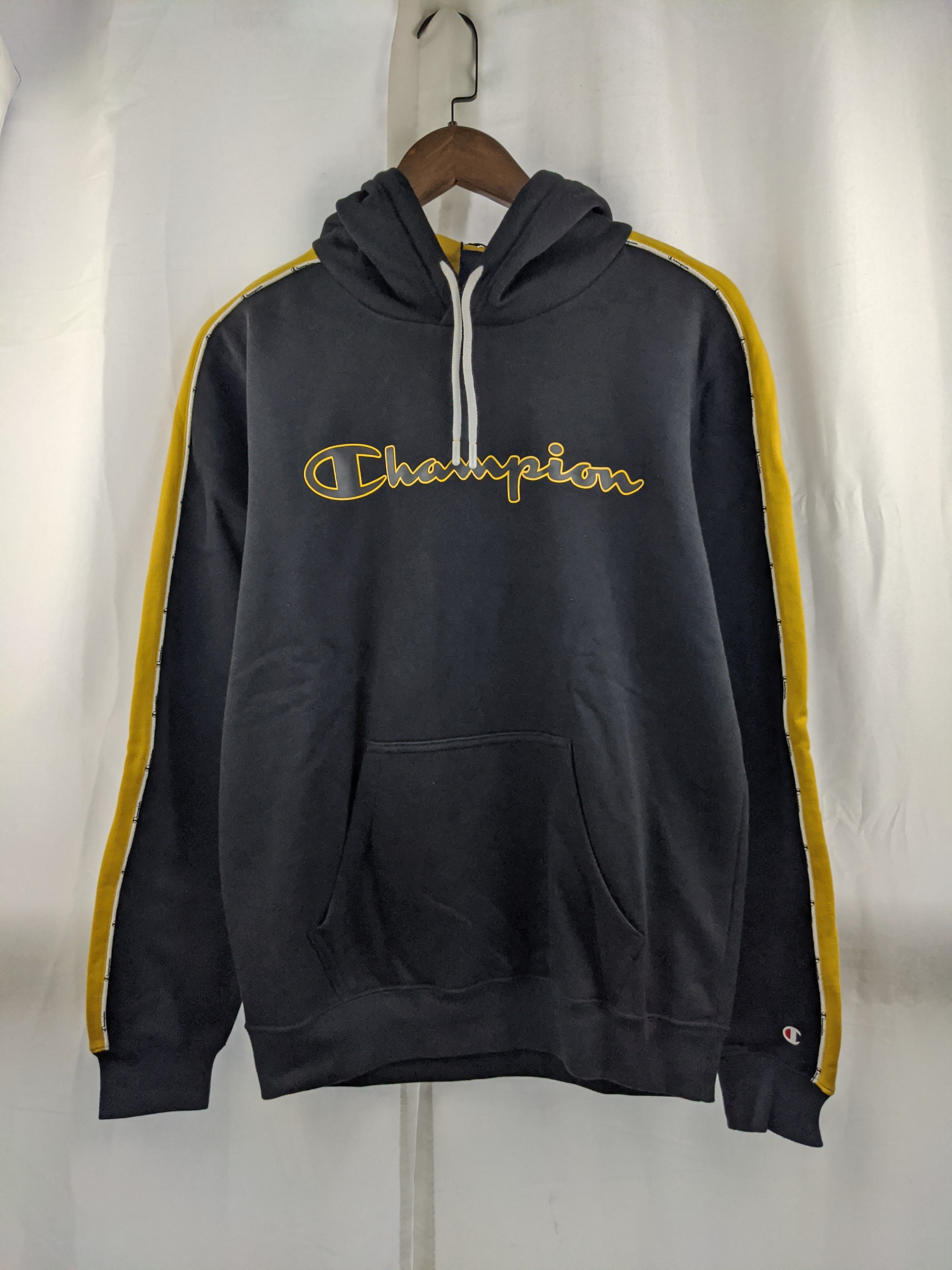 CHAMPION 冠军 男子经典黑黄加绒连帽套头衫卫衣 213426F19KK001