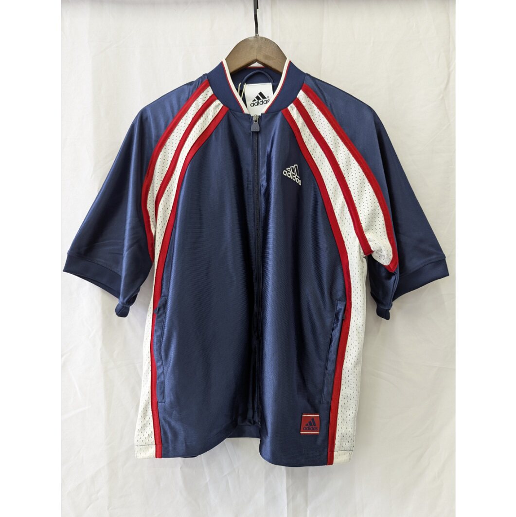 正品 adidas Track Cut Line EQT 复古标男子短袖拉链上衣 JD5410