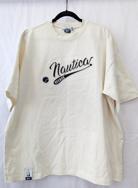  孤品 高端联名 NAUTICA x Reebok 男子复古棒球美式短袖T恤