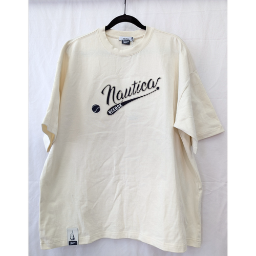 正品 孤品 高端联名 NAUTICA x Reebok 男子复古棒球美式短袖T恤