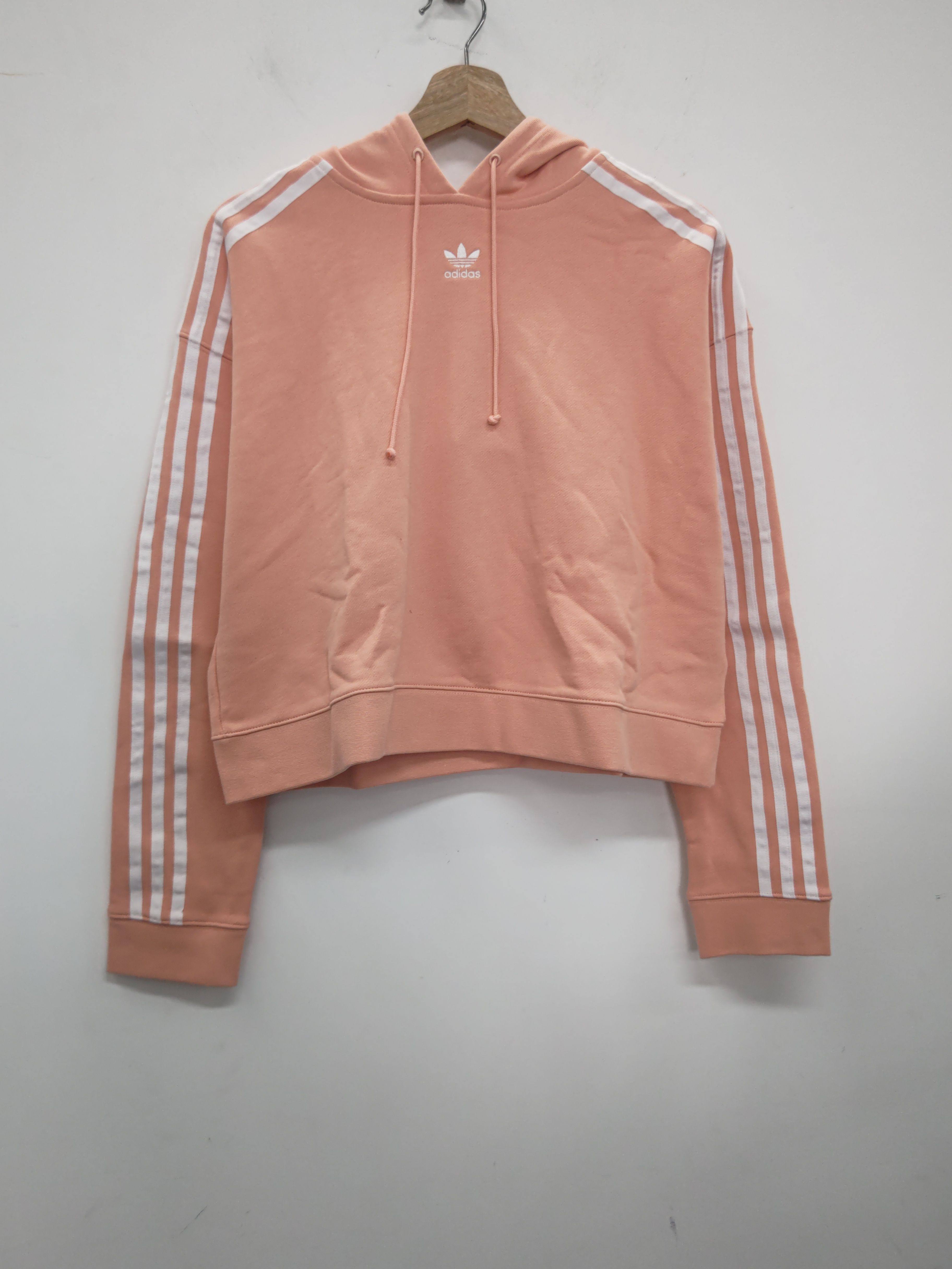 ADIDAS CROPPED HOODIE 女子经典款三条纹休闲套头卫衣 DX2161