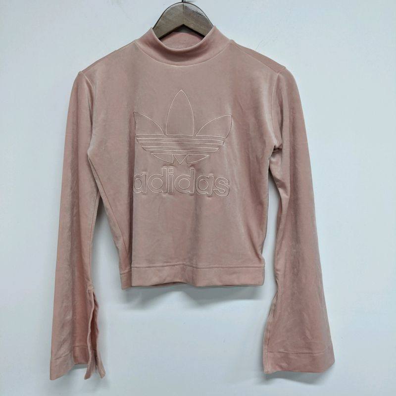 ADIDAS 三叶草 女子丝绒喇叭袖休闲卫衣 FN2792