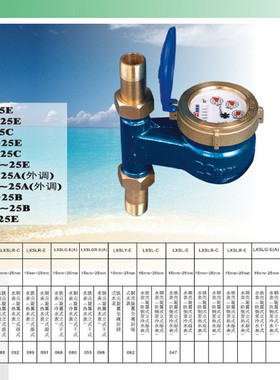 埃美柯LXSL-E旋翼立式湿式冷水表073铁壳DN15DN20DN254分6分1寸