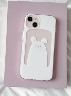 ins风可爱小兔子适用苹果15/16plus/12mini/XS/XR/78p/13/14PROMAX手机壳iPhone17Promax