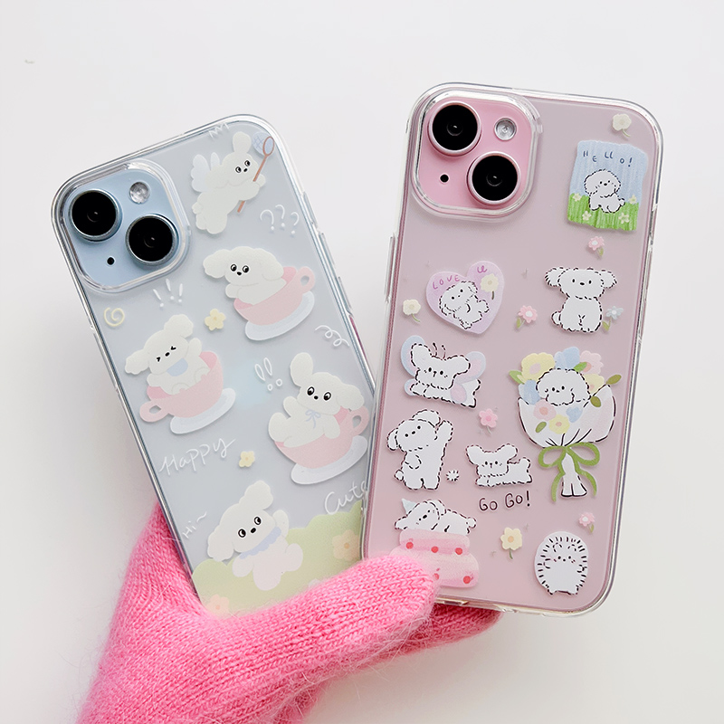 春天草地小狗4个包邮适用于苹果