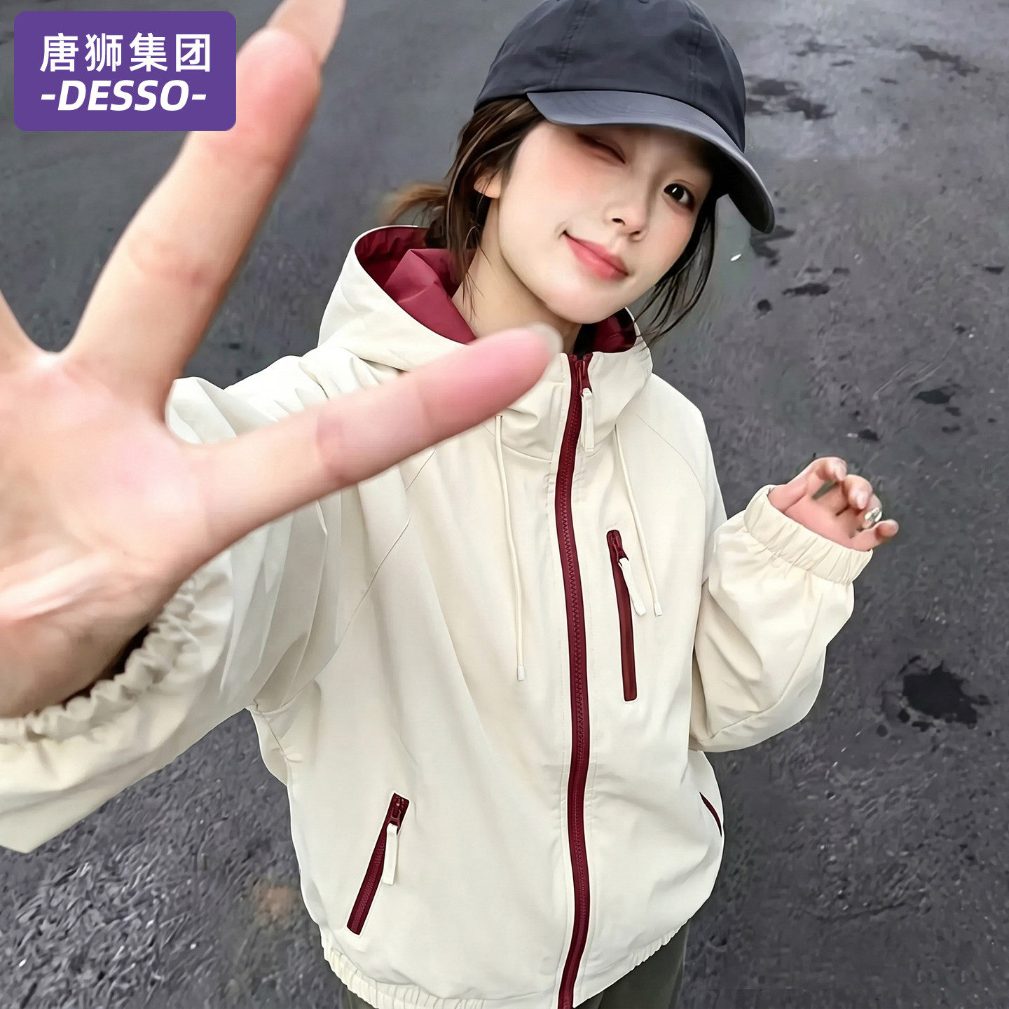 唐狮集团外套女款2026新款秋季韩系小个子户外穿搭巨好看连帽夹克