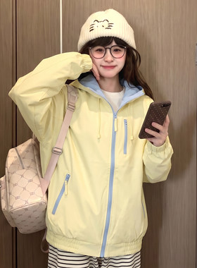 唐狮集团巨好看早秋外套女款小个子时尚休闲宽松冲锋衣棒球服夹克