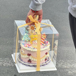 4寸透明生日蛋糕盒六寸包装盒