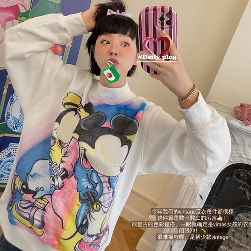 vintage稀少款特殊工艺印花卫衣